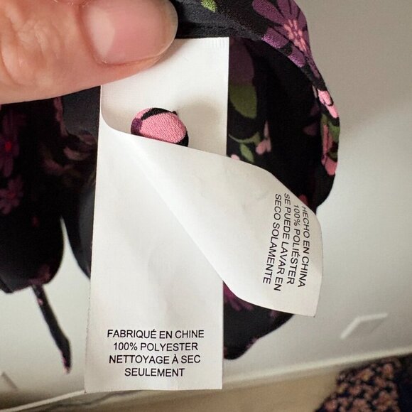 Kate Spade Bora Floral Print Fit & Flare Dress Black Pink Purple Size 8 - Picture 8 of 8